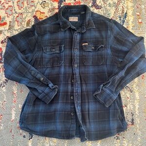 ORVIS Shacket Mens Plaid Jacket Flannel Outdoor Hiking 100% Cotton Gorpcore